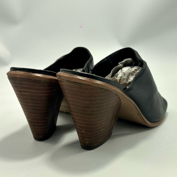 Vince Camuto Dormina black leather peep toe mules size 10 - Picture 5 of 11